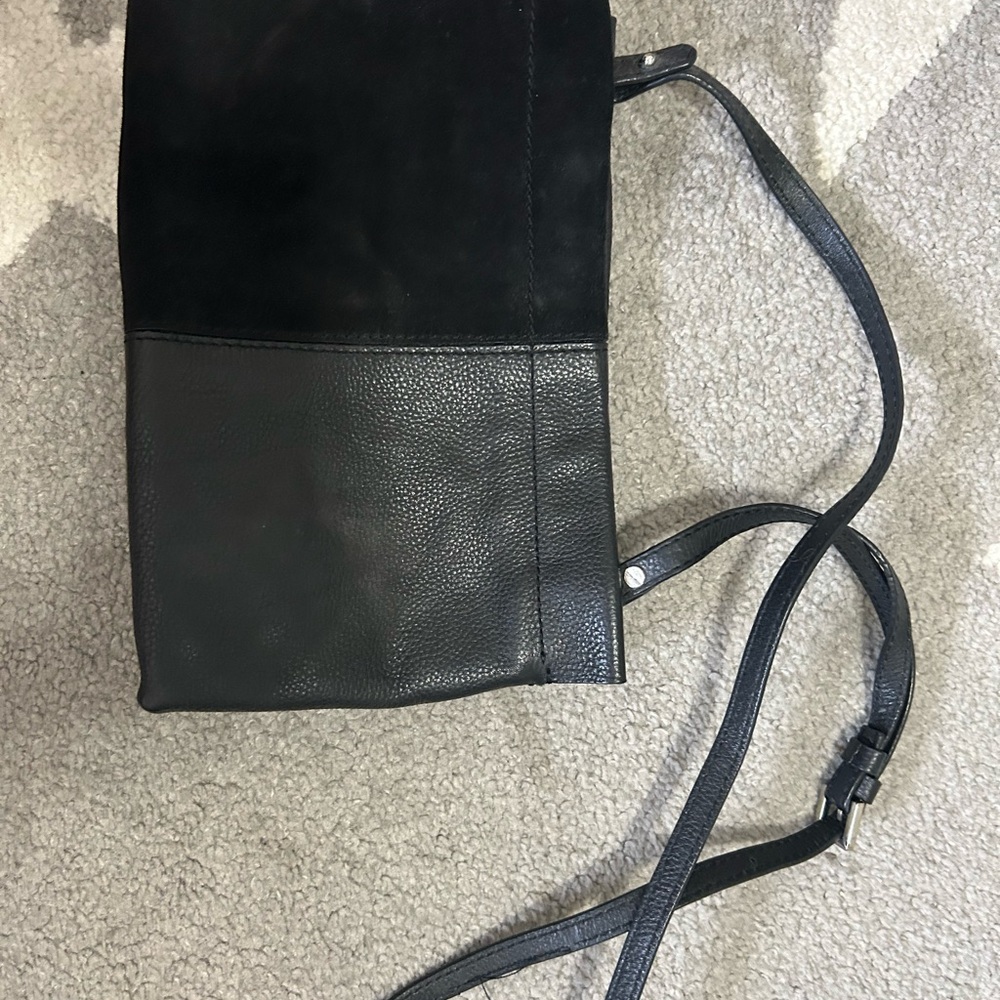 Zara Two Tone Black Leather Crossbody Bag - Picture 2 of 4